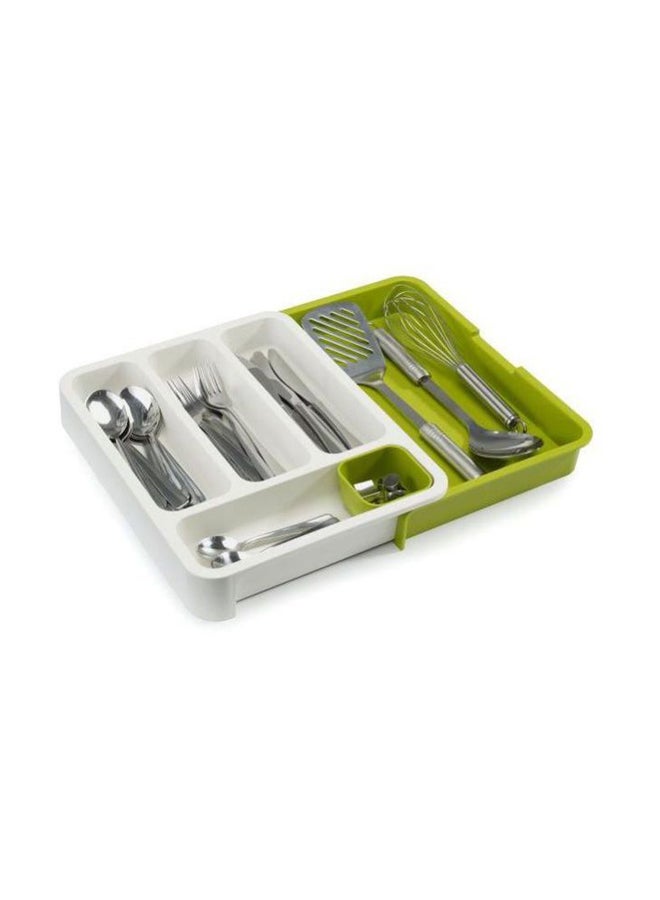 Multi-Slot Kitchen Drawer Organizer Off White/Green 36.5x28.3cm - Image 2