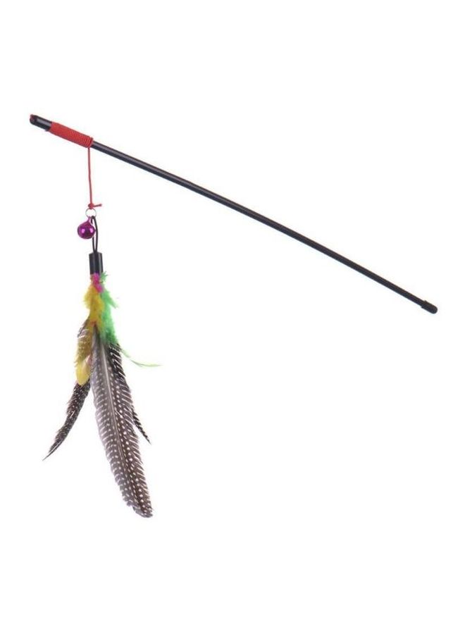 Bird Feather With Bell Toy Grey/Red/Green - Image 1