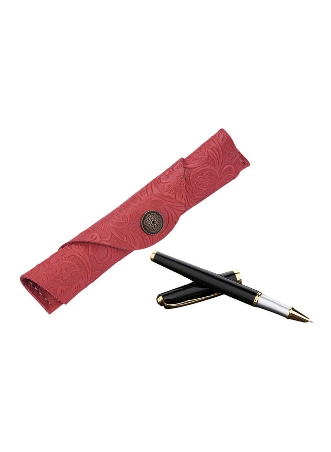 مقلمة جلدية أحمر - Image 2