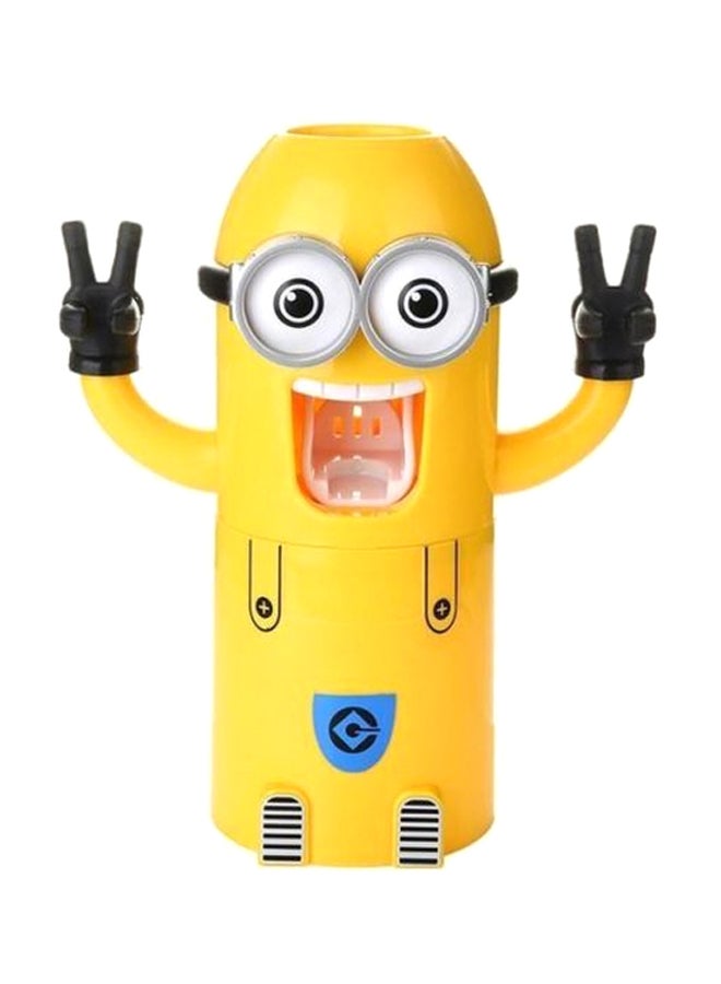 Tooth Paste Dispenser With Toothbrush Holder Yellow/Black - Image 1