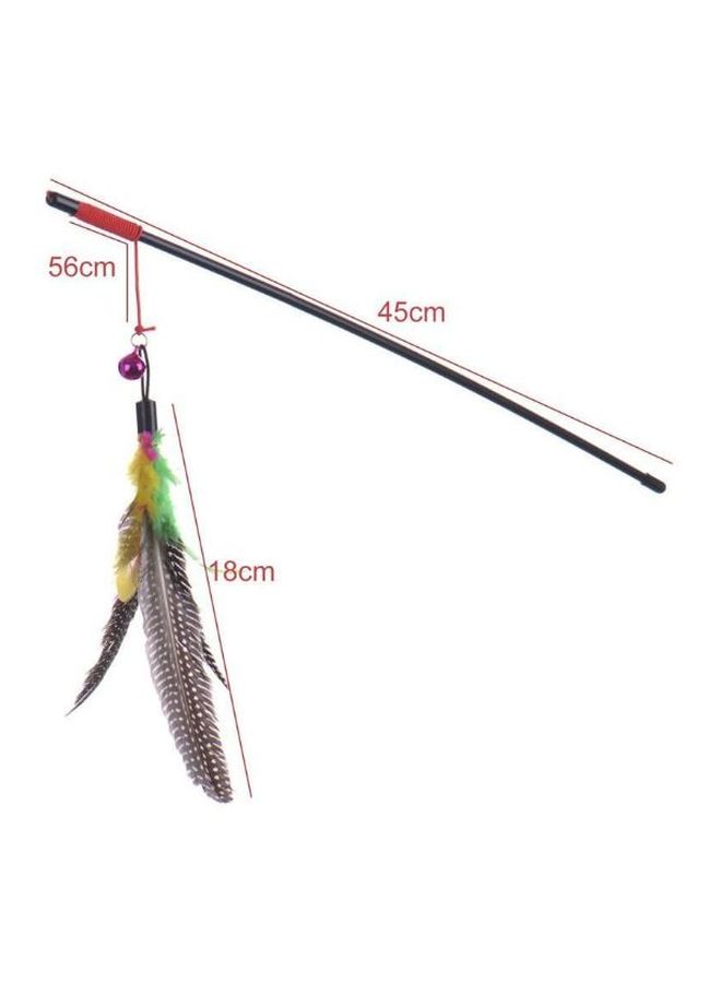 Bird Feather With Bell Toy Grey/Red/Green - Image 2