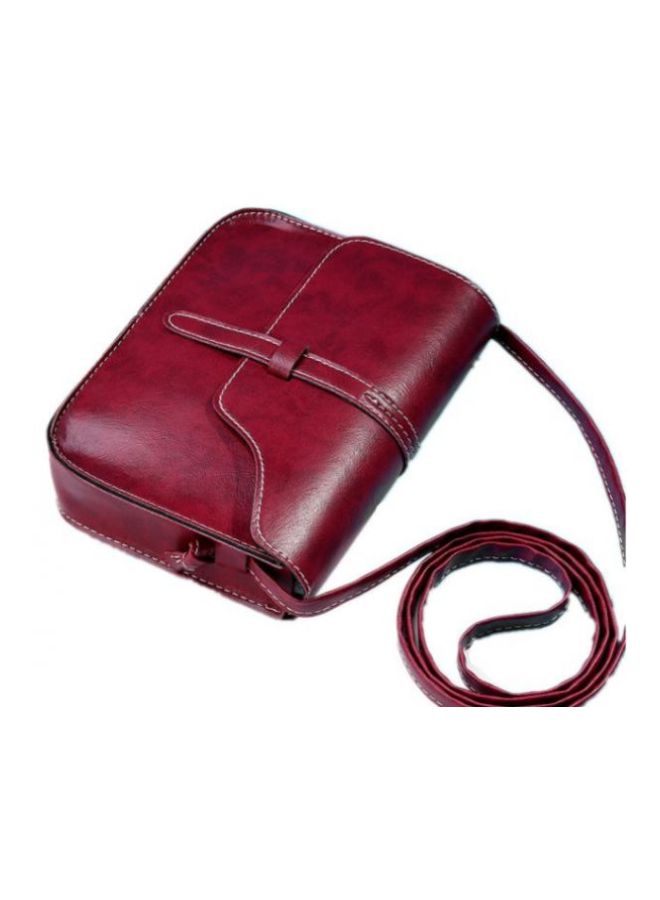 Leather Crossbody Bag Vintage Red - Image 2