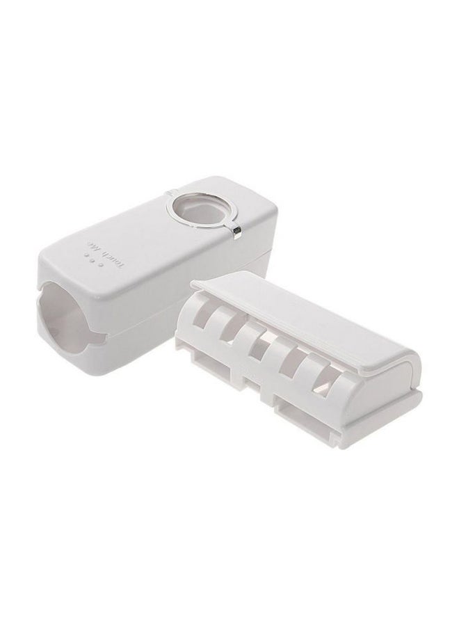 ZTO Toothbrush Holder and Automatic Toothpaste Dispenser Set White - Image 4