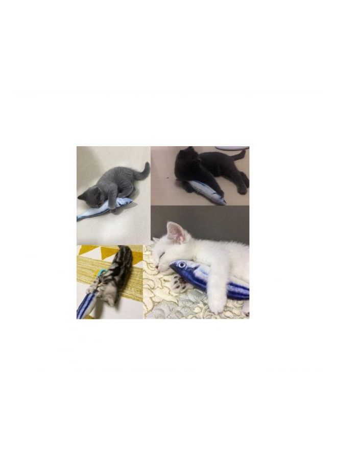 Fish Shape Plush Toy White/Black/Blue - Image 5