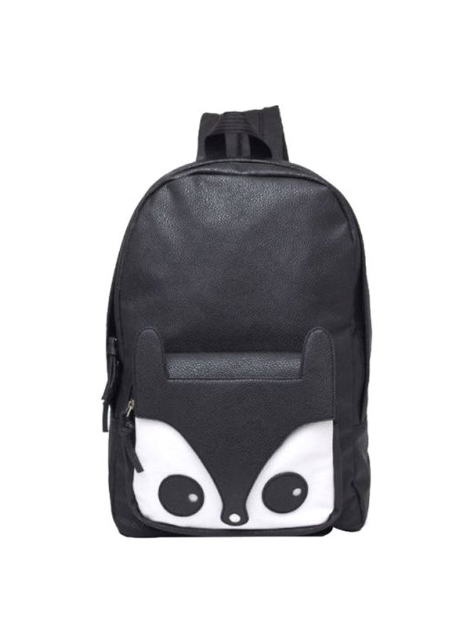 Generic - Cartoon Fox Designed Backpack Black/White - Image 1