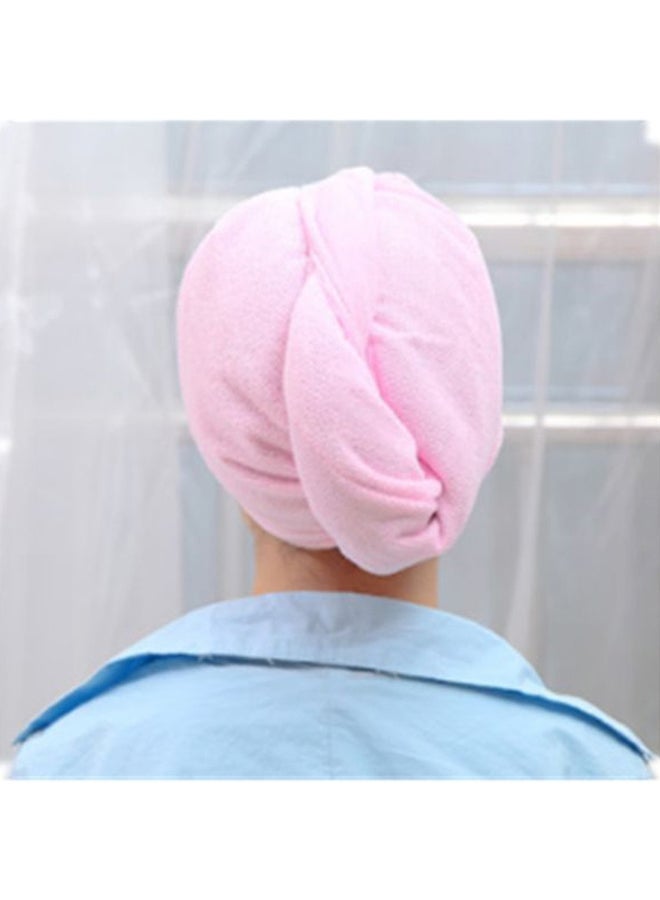 2-Piece Head Towel Cap Set Pink 59x26cm - Image 3