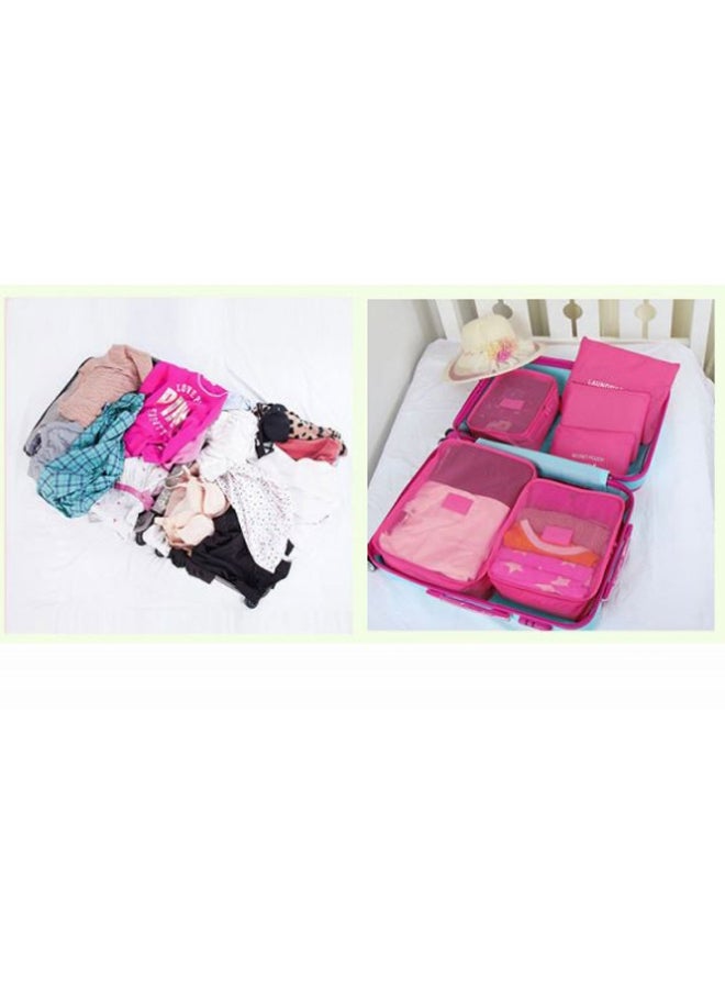 Sienna 6-Piece Travel Bag Set Fuschia - Image 3