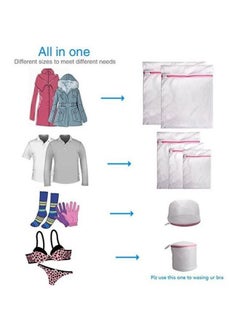 Generic 7-Piece Laundry Bag Set White/Pink  - Image 3