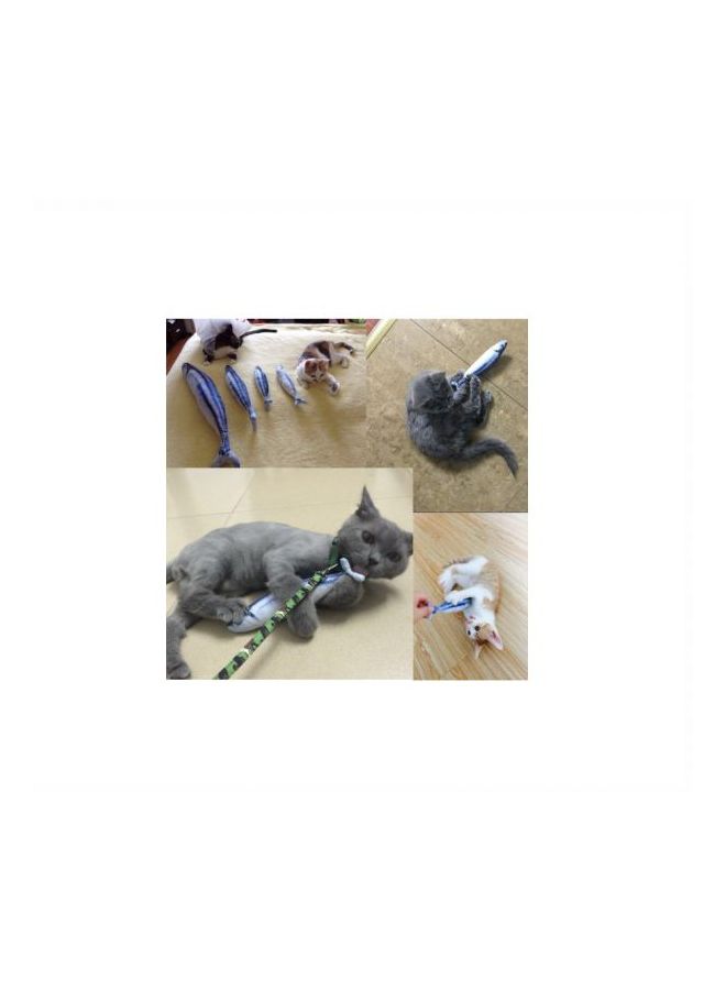 Fish Shape Plush Toy White/Black/Blue - Image 4