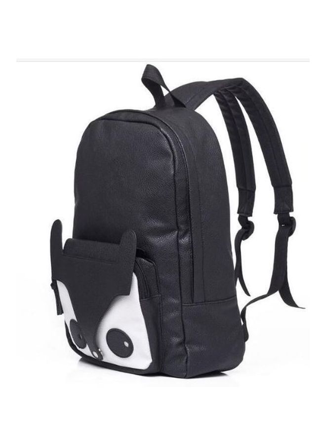 Generic - Cartoon Fox Designed Backpack Black/White - Image 1
