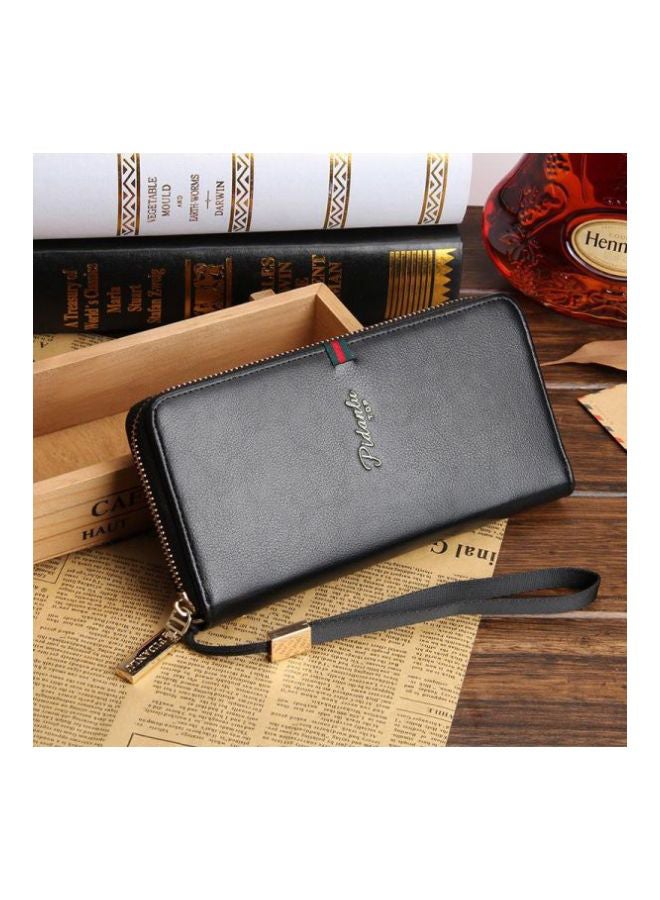 PIDANLU Leather Zip Around Wallet Black - Image 2