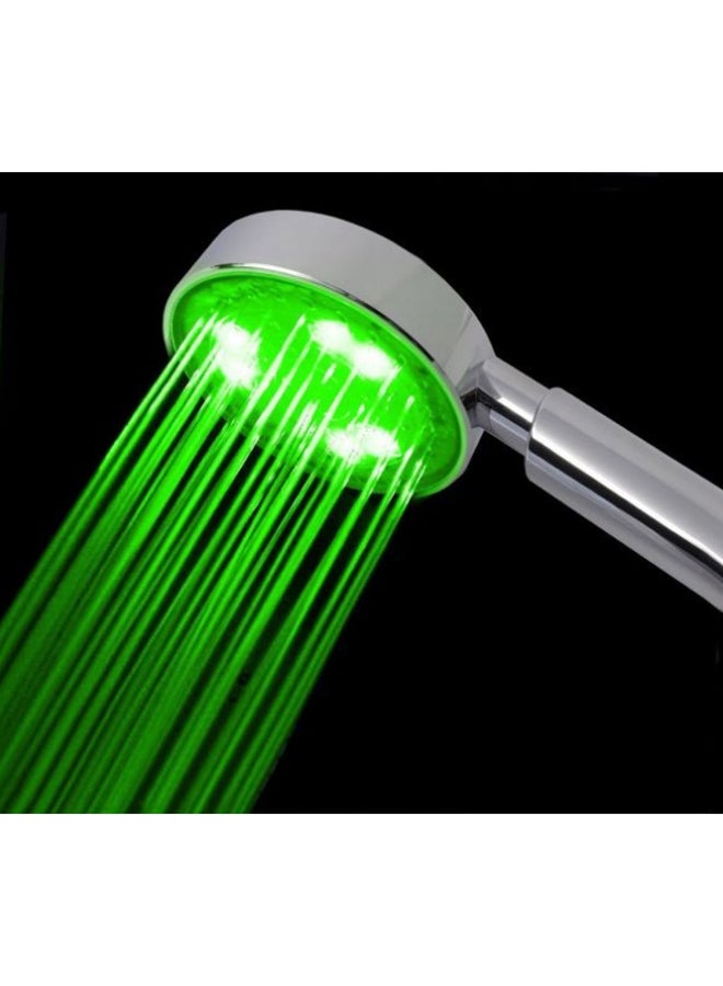 رأس دش بإضاءة LED فضي 10 x 7 x 23سم - Image 3