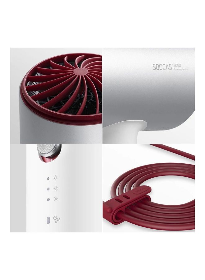 Xiaomi Hair Anion Dryer Silver/White/Red - Image 4