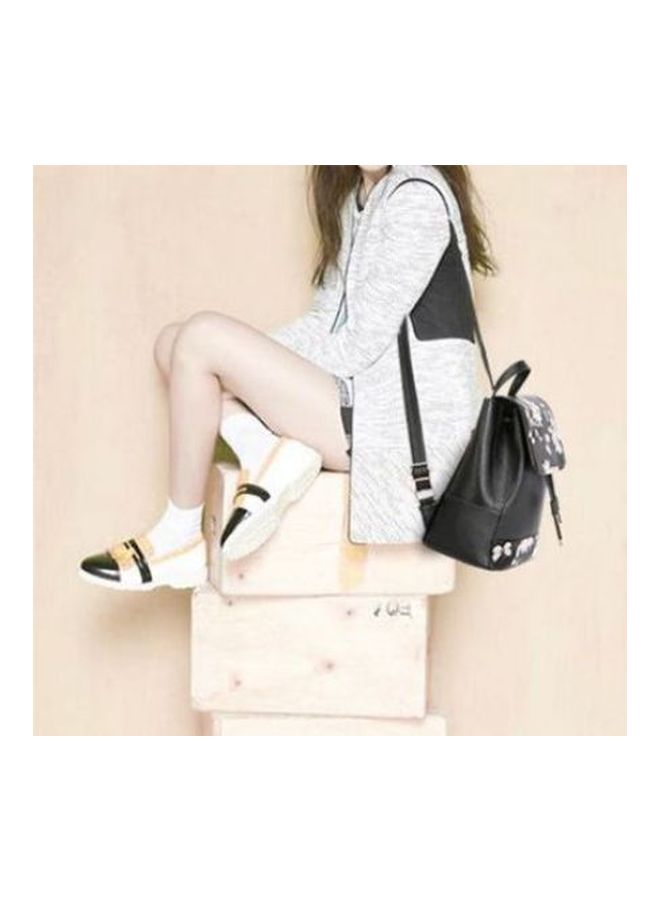 حقيبة كروس من جلد البولي يوريثان اسود/أبيض/زهري - Image 5