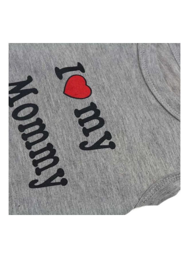 Fancy Paws I Love My Mommy Printed Casual T-Shirt Grey/Black/Red S - Image 3