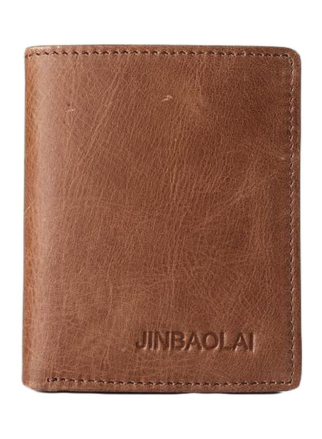 JINBAOLAI - Leather Bifold Wallet Brown - Image 1