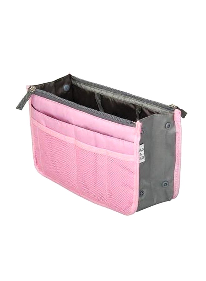 Zipper Organizer Bag Pink/Grey - Image 1