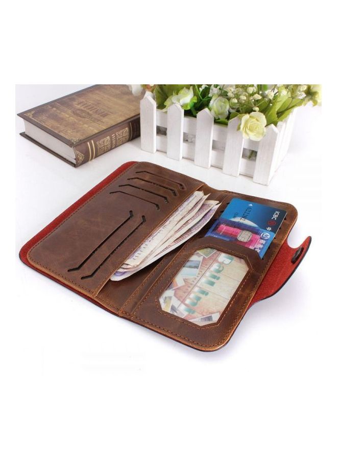Leather Card Holder Wallet Brown  - Image 2