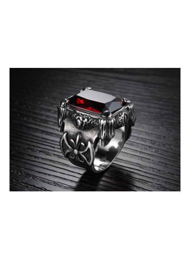 Titanium Steel Rhinestone Ring - Image 4