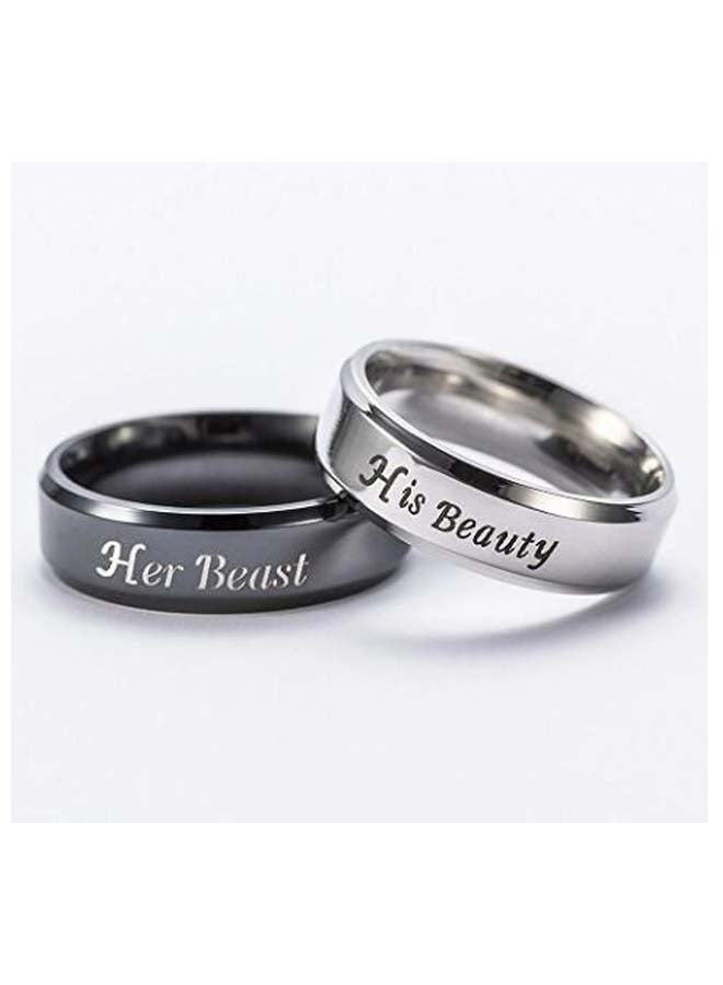 Znworld 2-Piece Stainless Steel Couple Ring - Image 2