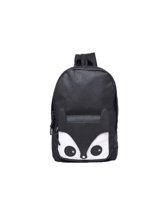Generic - Cartoon Fox Designed Backpack Black/White - Image 1