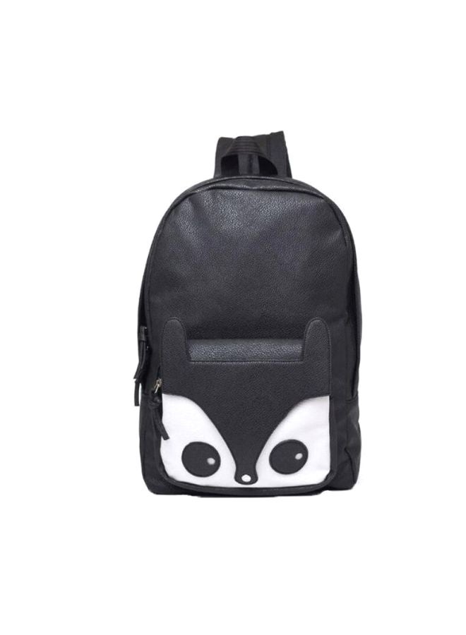 Generic - Cartoon Fox Designed Backpack Black/White - Image 1