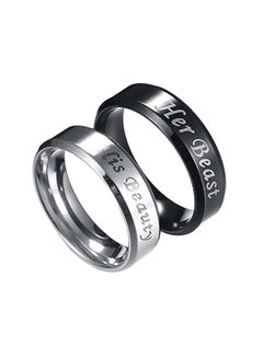 Znworld 2-Piece Stainless Steel Couple Ring  - Image 1