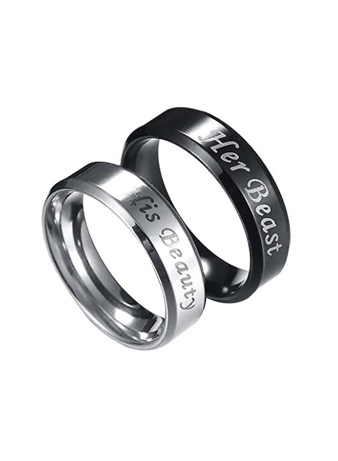 Znworld 2-Piece Stainless Steel Couple Ring - Image 1