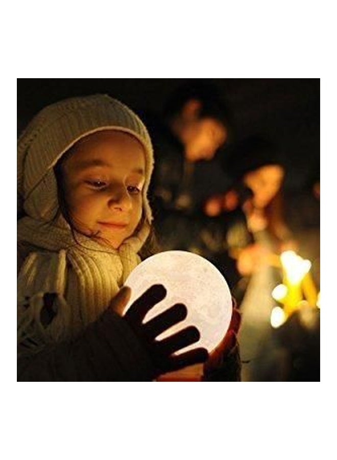 مصباح طاولة ليلي LED على شكل القمر ثلاثي الأبعاد أبيض 8سم - Image 3