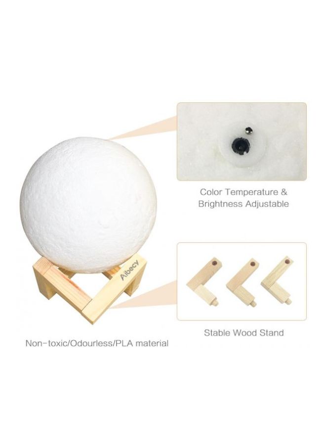 3D Printed LED Moon Light Lamp White/Yellow 18cm - Image 4