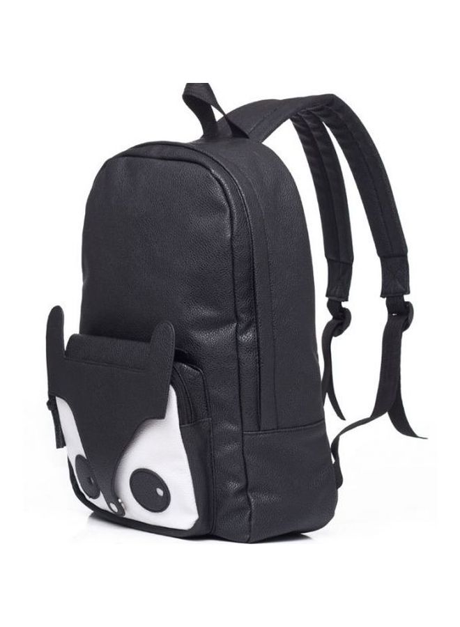 Generic - Cartoon Fox Designed Backpack Black/White - Image 1