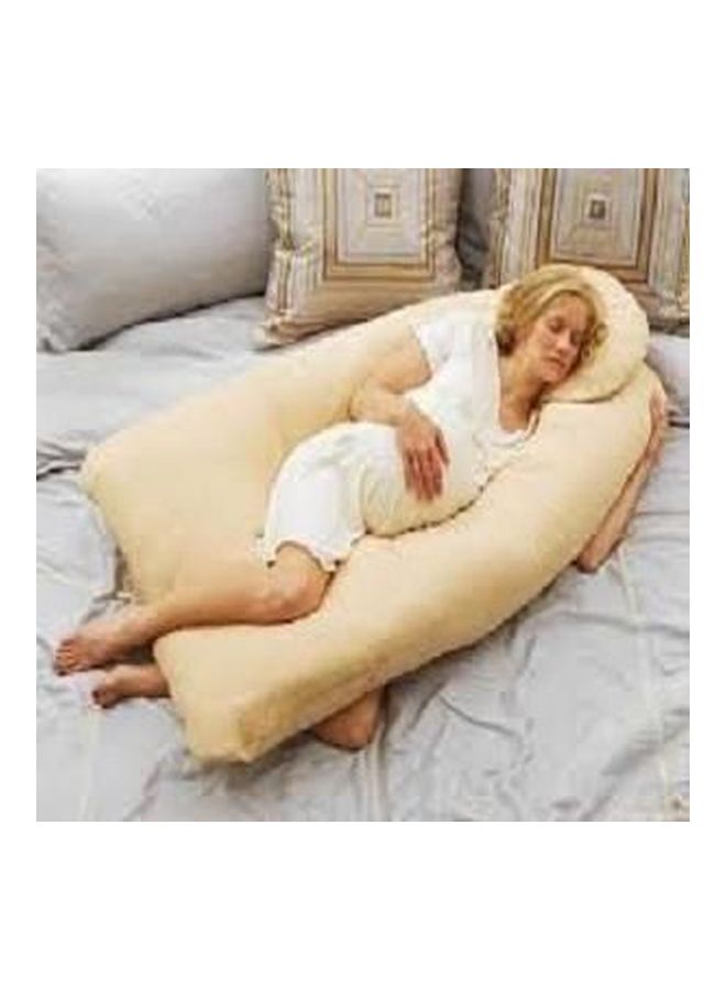 Maternity Pillow Cotton Beige 120x80cm - Image 3