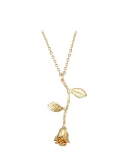 Metal Rose Flower Shaped Pendant Necklace