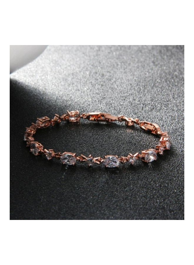 Generic - Rose Gold Plated Austrian Crystal Studded Bracelet - Image 1