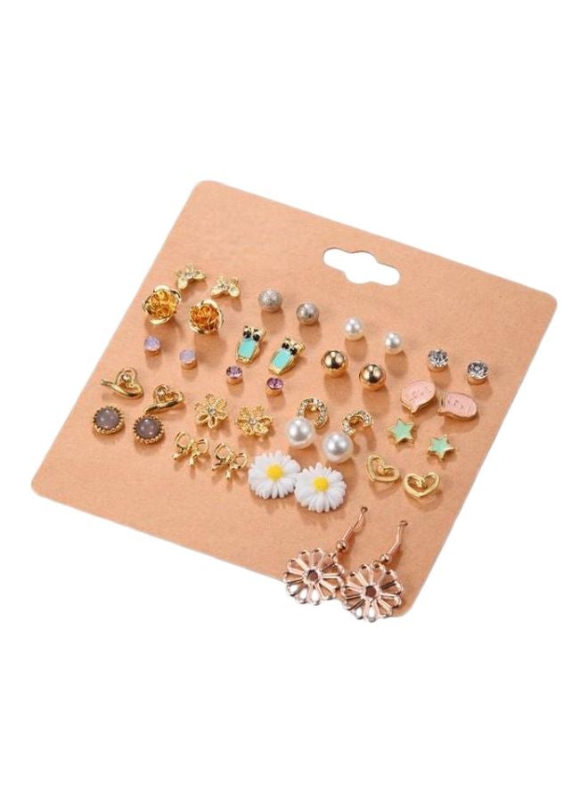 BESTPICKS 20-Pair Alloy Crystal Studded Earrings Set - Image 1