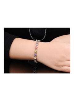 OPK Copper Platinum Plated Cubic Zirconia Studded Bracelet  - Image 5