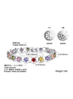 OPK Copper Platinum Plated Cubic Zirconia Studded Bracelet  - Image 2