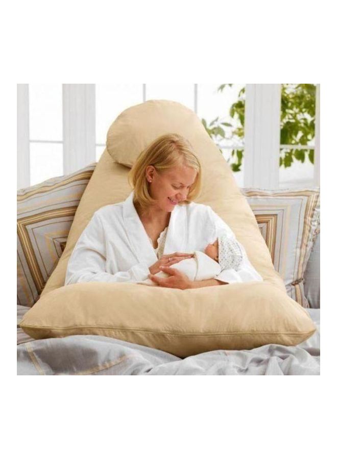 Maternity Pillow Cotton Beige 120x80cm - Image 4
