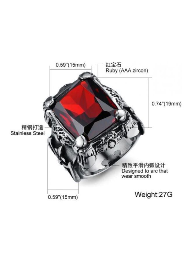 Titanium Steel Rhinestone Ring - Image 5