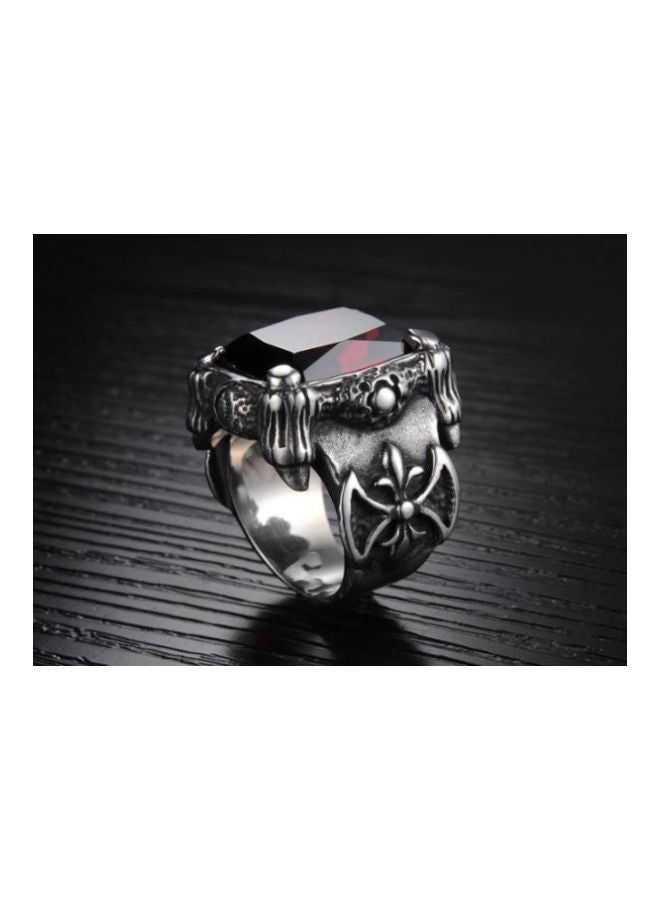 Titanium Steel Rhinestone Ring - Image 3