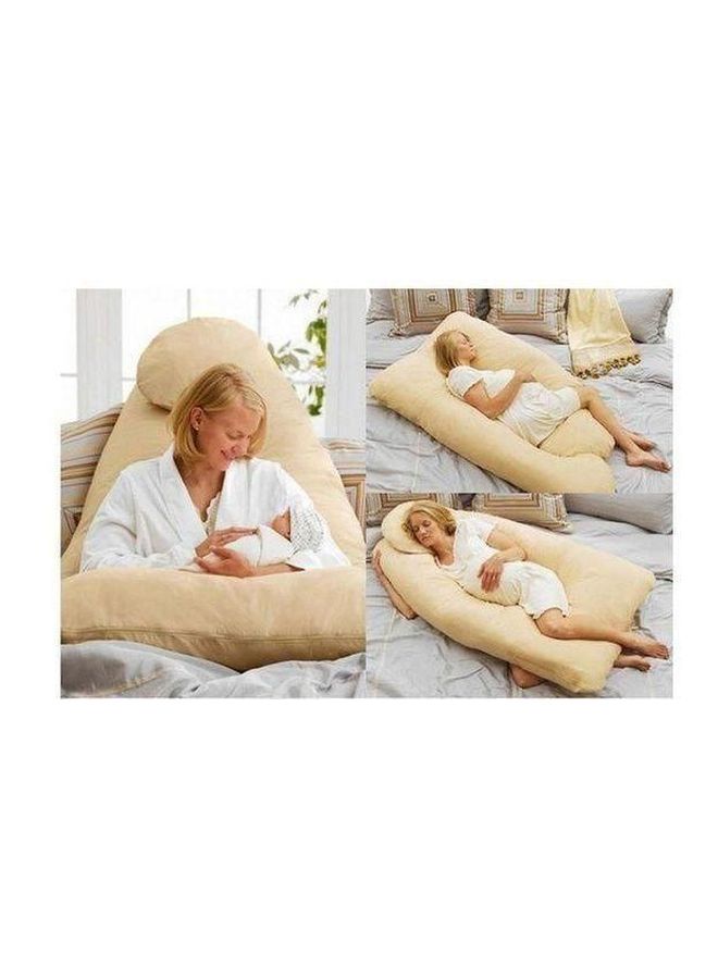 Maternity Pillow Cotton Beige 120x80cm  - Image 4