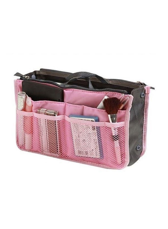 Zipper Organizer Bag Pink/Grey - Image 2