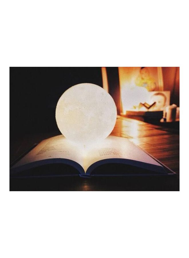 3D Printed LED Moon Light Lamp White/Yellow 8cm - Image 3