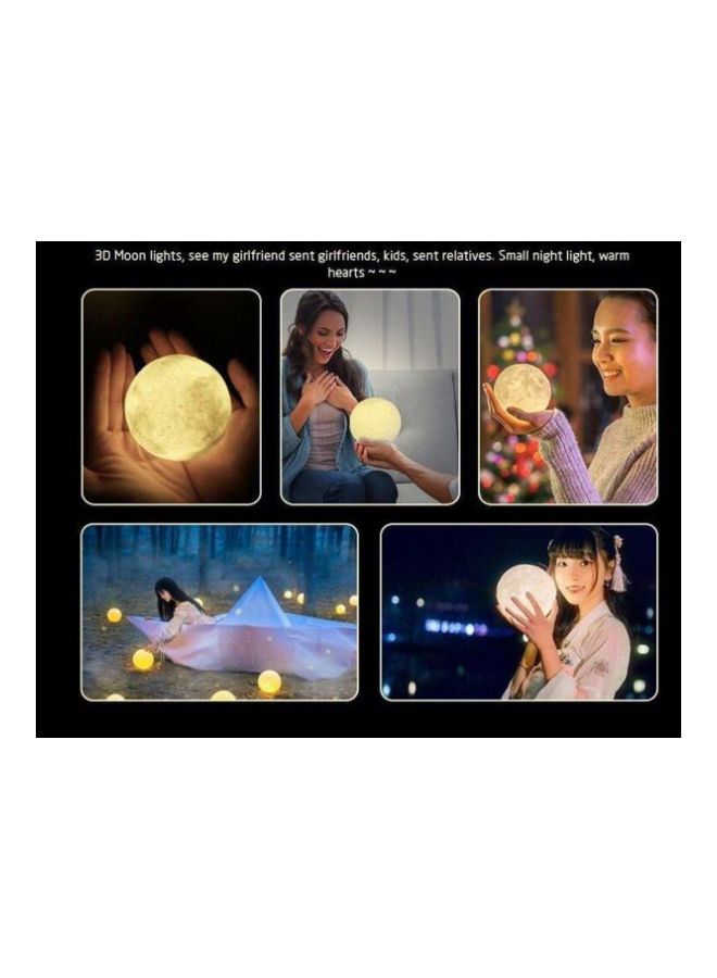 3D Printed LED Moon Light Lamp White/Yellow 8cm - Image 4