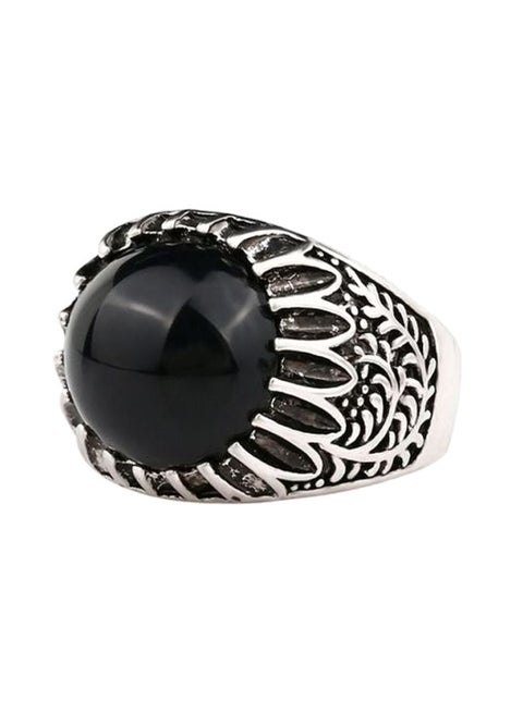 Alloy Onyx Studded Ring