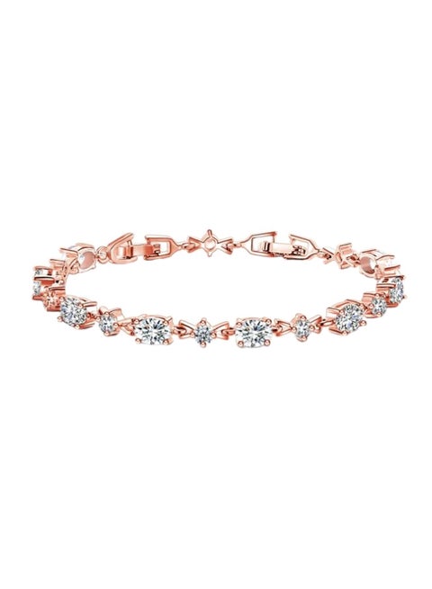 Rose Gold Plated Austrian Crystal Studded Bracelet