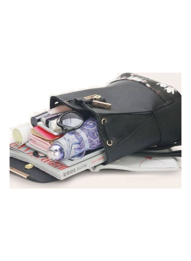 حقيبة كروس من جلد البولي يوريثان اسود/أبيض/زهري - Image 4