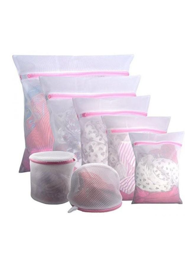 Generic 7-Piece Laundry Bag Set White/Pink  - Image 1