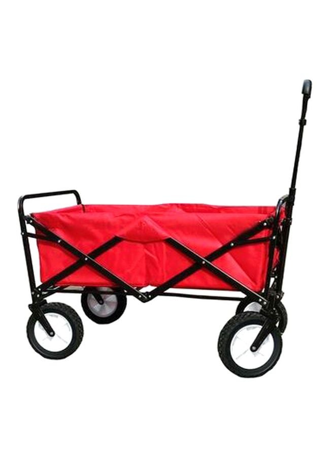 Folding Shopping Hand Cart Trolley Red/Black 85x5x28cm - Image 1