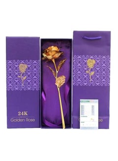 24K Gold Plated Foil Rose Flower With Gift Box Gold 25x8centimeter